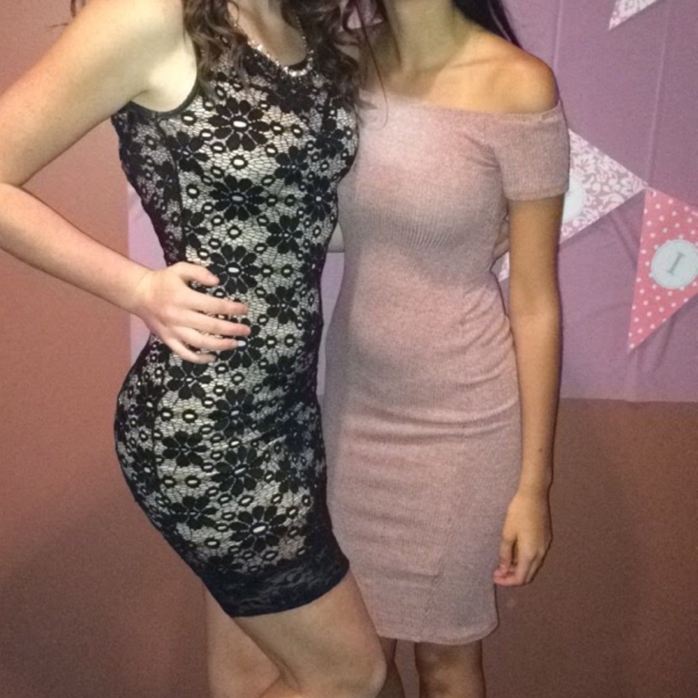 Off the shoulder body con dress